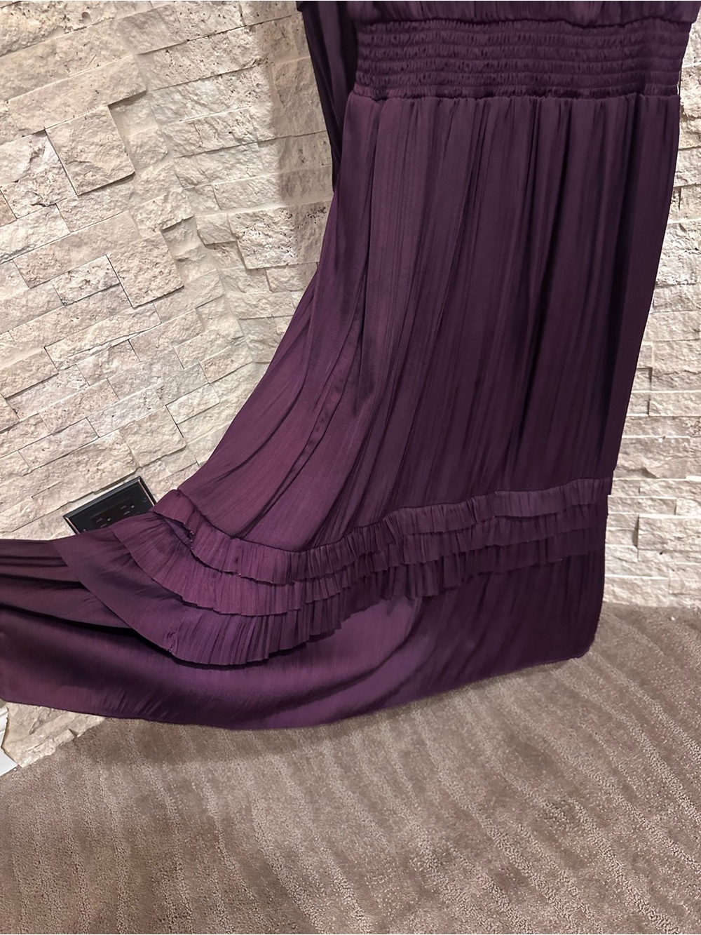 Evereve Deep Plum Long Sleeve Midi Dress - Picture 7 of 13
